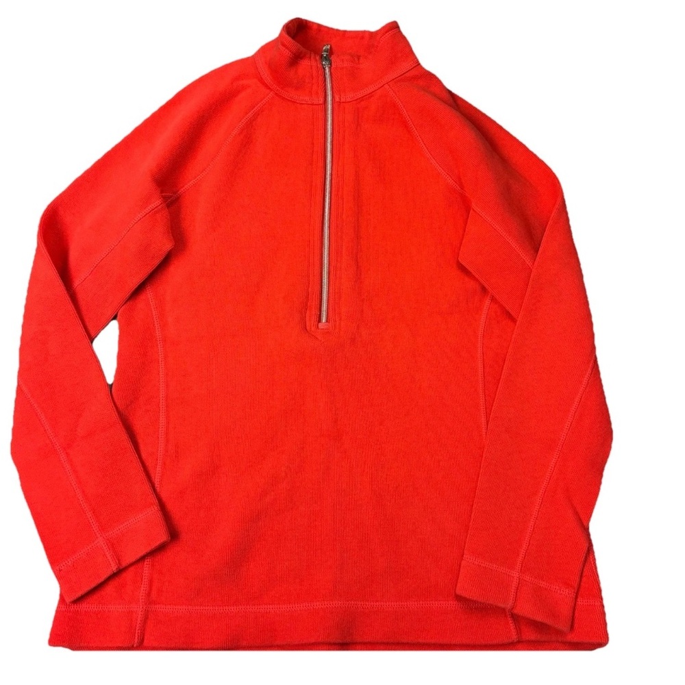 Tommy Bahama Coral Red Aruba Half Zip Pullover Sweatshirt Women’s size Small